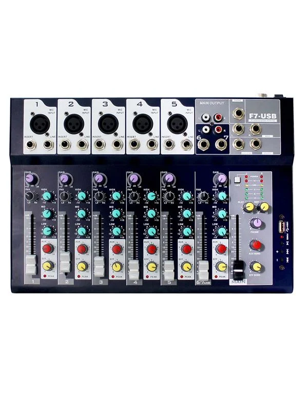 LUCKY TONE F7-USB Κονσόλα Mίξης ΄Hχου 7 Kαναλιών - Image 1